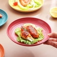 thumbnail image 4 of 5Pcs Dinner Plates Wheats Straw Plates Set Unbreakable Reusable,Lightweight,Smooth Edge Plate Dishwasher & Microwave Safe (Yellow,7 inch), 4 of 8