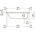 thumbnail image 2 of Duravit 700405000000090 60 x 32 in. D-Code Soaker Alcove Bathtub Right Drain, White, 2 of 7