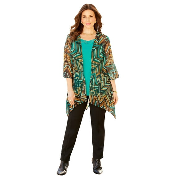 Catherines Women's Plus Size Seasonless Cascade wrap