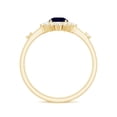 thumbnail image 2 of Rosec Jewels Classic Blue Sapphire Ring with Diamond Halo for Women (5 mm, 1.50 CT), 14K Yellow Gold, US 11.00, 2 of 8