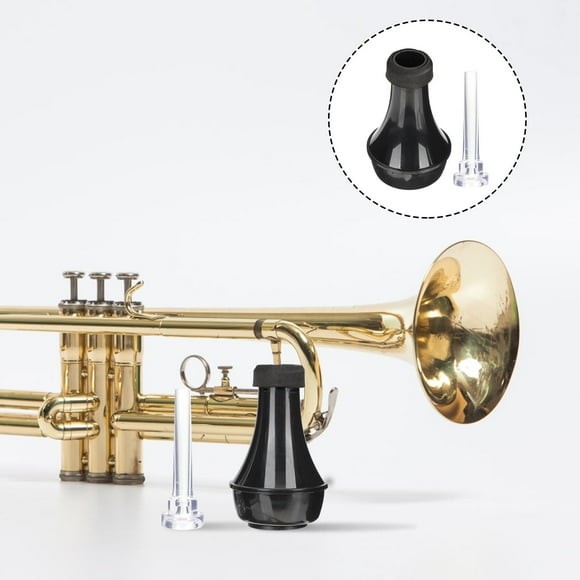 Phenofice 1 Set Trumpet Muffler ABS Black Noise Control Practice Design