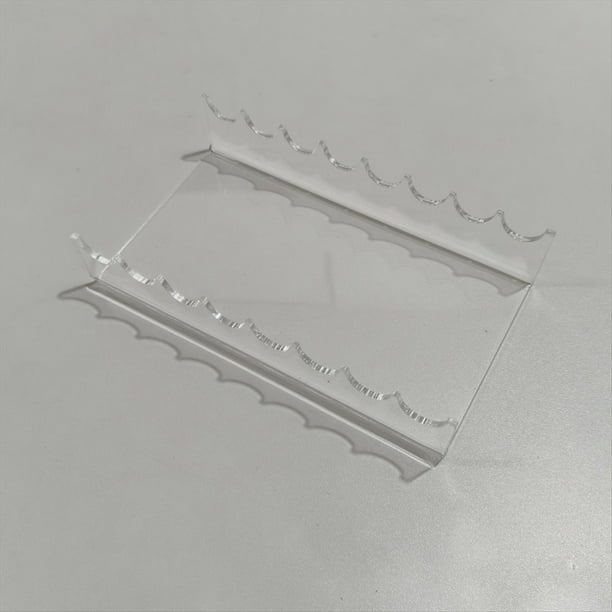 Organizador de Brochas de Maquillaje Acrílico de Doble Extremo, 8 Ranuras para Cosméticos (Transparente), Paquete de 2