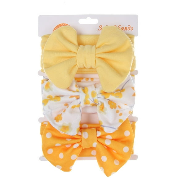 YASUTNKS Baby Girls Bows Headbands 3 Pack Soft Cute Hair Bands for Newborn Toddlers Hair Accessories Photography Props