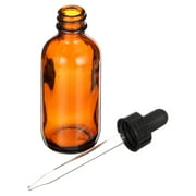 Amber Glass Bottle - 2 fl oz w/ Glass Dropper - Pack of 2
