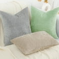 thumbnail image 4 of decorUhome 18x18 Set of 2 Throw Pillow Covers, Decorative Soft Chenille Pillow Covers for Couch, Bleached Sand, 4 of 6