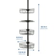 Mainstays 4 Tier Steel Tension Pole Shower Caddy with 3 Baskets & Soap