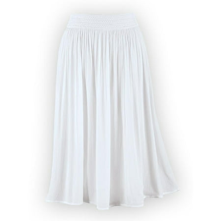 Collections Etc. - Women's Stylish Flowing Gauze Skirt with Embroidered ...