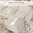 thumbnail image 5 of Muumblus Sectional Sofa Cloud Couch with Reversible Ottoman, L-Shaped Chenille Sofa for Living Rooms, Beige, 5 of 10