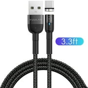 KUULAA Magnetic USB Type C Charging Cable Fast Charging Nylon Braided Cable for Samsung Huawei Xiaomi