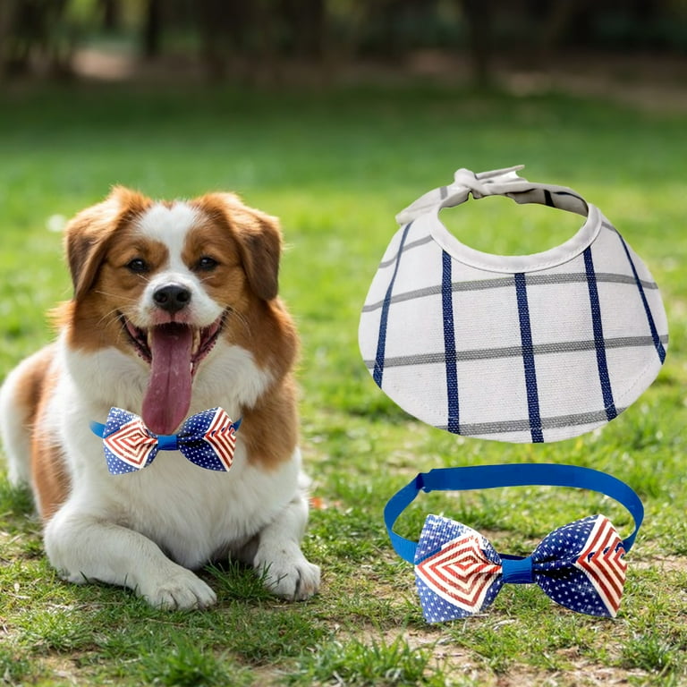 opvise Pet Sun Hat Bow Collar Holiday Dress Up Cute Cat Dog