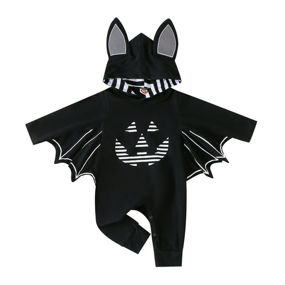 Baby Boy's Hooded Romper Toddlers Black Clothes