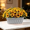 thumbnail image 1 of Rectangular Plastic Wall Mount Planter Basket Faux Leather Texture Weather Resistant Window Box Planter Indoor Outdoor Balcony, Gray, JKODE, 1 of 6