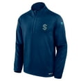 thumbnail image 2 of Men's Fanatics  Navy Seattle Kraken Big & Tall Authentic Pro Quarter-Zip Top, 2 of 3