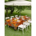 thumbnail image 3 of Outdoor Tablecloth with Umbrella Hole and Zipper, Orange Fall Rectangle Table Cloth 60x84 Inch Waterproof Tablecloth, Pumpkins Thanksgiving Maple Leaf Picnic Table Cover for Patio Camping, 3 of 7