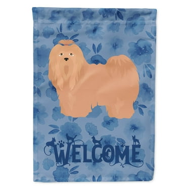 Carolines Treasures CK6012CHF Lhasa Apso 1 Welcome Flag Canvas House Size Large multicolor