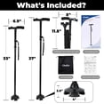 thumbnail image 2 of Bastón de caminar Ohuhu, luz LED plegable, ajustable, 103 kg, 2 of 5