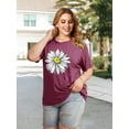 thumbnail image 6 of XCHQRTI Plus Size Daisy Women Tshirt Graphic Oversized Tees Short Sleeve Casual Tee, 6 of 8