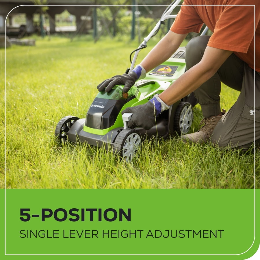 Greenworks 40V 14 Cordless Push Lawn Mower 4.0Ah Battery and Charger Included
