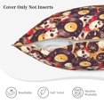 thumbnail image 5 of Fotbe Skull record lips Pattern Velvet Decorative Throw Pillow Covers with Elegant Piping, Soft Plush Cushion Cover for Sofa, Bed, Car, Office-16"x16", 5 of 8