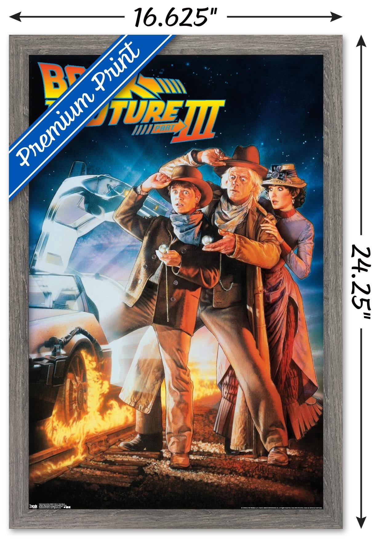 Back to the Future Part III - One Sheet Wall Poster, 14.725" x 22.375" Framed