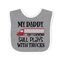 Inktastic Daddy Still Plays with Trucks Boys Baby Bib