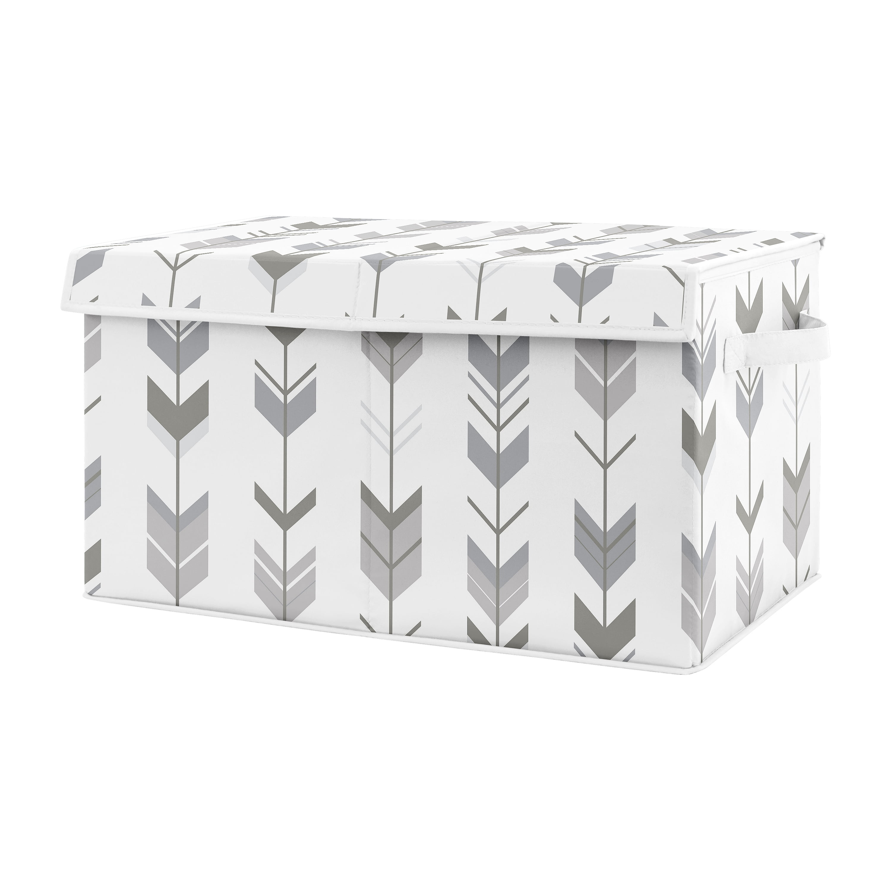 Mod Arrow Grey And White Storage Fabric Toy Box by Sweet Jojo Designs