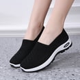 thumbnail image 6 of longantii Women's Slip On Casual Walking Shoes Breathable Knit Non Slip Comfortable Lightweight Sneakers Black, 6 of 7