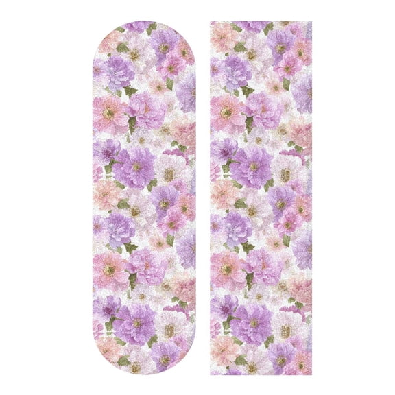 33"x9" Skateboard Grip Tape Protector Sheets Nonslip Protection Griptape Sheet for Outdoor Sports Lavender and Pink Flowers