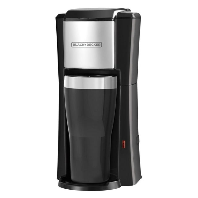 Black & Decker Single-Serve Coffeemaker, Includes One Dishwasher Safe Travel Mug (16oz) CM618C Black
