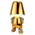thumbnail image 1 of Bedside Touch Table Lamp, Gold Thinker Lamp Desk Light Cordless Rechargeable Portable Decorative Nightstand Lamp With Usb Cha E gold, 1 of 4