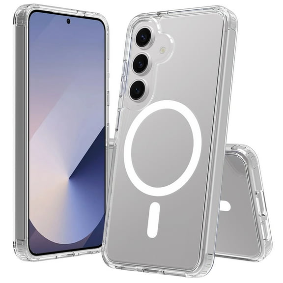 Allytechgroup Magnetic Case for Samsung Galaxy S25 FE 6.7", Crystal Clear Back Cover [Compatible with Magsafe] Slim Fit Corner Protective Shockproof Anti-Scratch Not-Yellowing Shell Cover, Clear