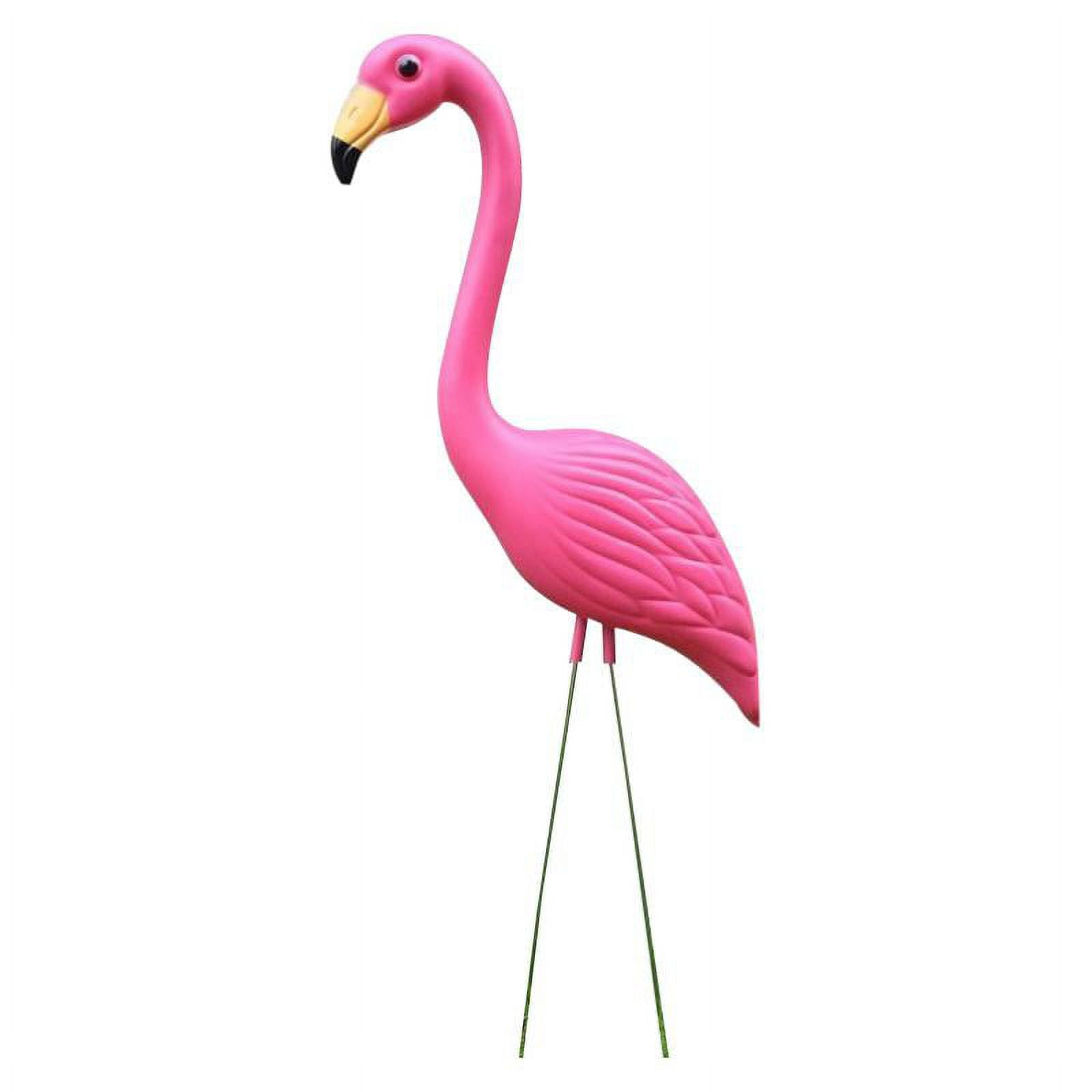 4Pieces Flamingo Ornament Statue, Art Garden Stakes for Yard Garden Lawn Decoration - Looking Up