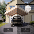 thumbnail image 5 of Aoxun 10x20 FT Heavy-Duty Portable Carport, Outdoor Car Canopy Shelter with Waterproof Tarp & Wind Resistant Design, Galvanized Steel Frame for Vehicle, RV, Boat, Truck Cover (Khaki), 5 of 9