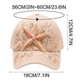 thumbnail image 3 of LOWLHOME Baseball Cap Morning Wear Baseball Cap,3D Ocean Creatures Embroidery Cap, Adjustable Cotton Baseball Cap, Raised Embroidered Sea Animal Hat for Beach Travel,Pink (Starfish), 3 of 6
