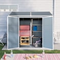 thumbnail image 4 of 8x4 FT Plastic Outdoor Shed - Features Two Windows, Double Doors & Floor for Garden/Lawn Storage, 4 of 8