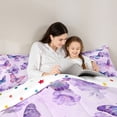 thumbnail image 5 of Homewish Flying Butterflies 3 Pieces Queen Comforter Set for Female Men Adults,Chic Purple Flowers Ultra Soft Bedding Sets,Spring Garden Bedding Comforter Set Breathable,Super Cozy Room Decor, 5 of 8