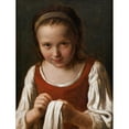 thumbnail image 2 of Pietro Rotari 15x18 Black Ornate Wood Framed Double Matted Museum Art Print Titled - Girl with Needle-Work, 2 of 5
