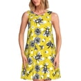 thumbnail image 1 of Fotbe Honeybee Vestido de Verano sin Mangas para Mujer – Vestido Midi Línea A, Estilo Camiseta Floral, Vestido Playero Casual y Fluido, 1 of 7