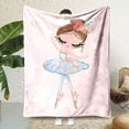 Cartoon Ballerina Printed Flannel Throw Blanket - Digital Print ...