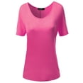 thumbnail image 1 of FashionOutfit Women's Solid Boatneck Dolman T-shirt Tops, 1 of 3