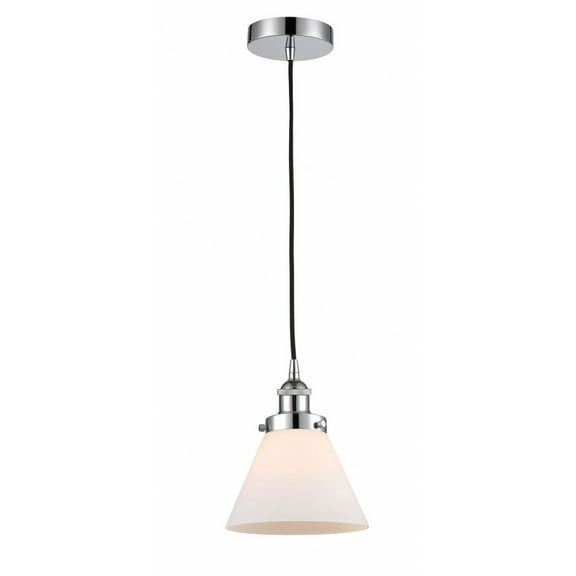 616-1PH-PC-G41-LED-Innovations Lighting-Bell - 1 Light Mini Pendant In Industrial Style-10 Inches Tall and 8 Inches Wide Polished Chrome Matte White