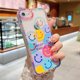 thumbnail image 4 of Linda funda para teléfono con cara sonriente Compatible con protección de cámara a prueba de golpes moda suave TPU transparente funda con flor sonriente para, 4 of 8