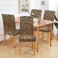 thumbnail image 6 of Fashion Leopard Print Chair Covers for Dining Room Stretch Dining Chair Cover Set of 4 Washable Kitchen Chair Slipcovers Removable Seat Protector for Kitchen Hotel Dinning Room, 6 of 6