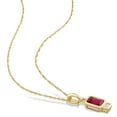 thumbnail image 3 of Everly Women's 1-2/5 Carat T.G.W. Octagon-Cut Created Ruby and Created White Sapphire 14kt Yellow Gold Charm Pendant with Chain, 3 of 7