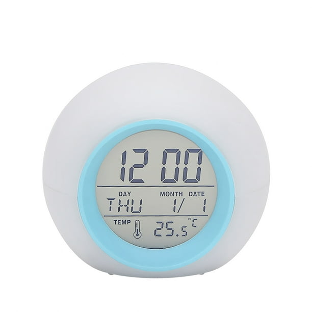 Reloj de alarma de mesa LED multifuncional Cambio de colores