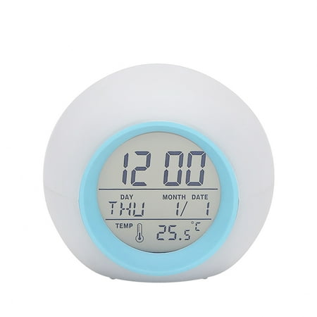 

Multi-functional Table Alarm 7 Colors Changing Digital Wake up Touching Control Child Bedside Night with Time & Display