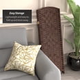 thumbnail image 3 of Red Lantern 4 ft. Short Diamond Weave Fiber Folding Screen - Dark Mocha - 4 Panel, 3 of 7