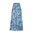 thumbnail image 5 of Npasoilc Skirts for Women Summer Trendy High Waisted Stretchy Tummy Control A-Line Pleated Flowy Hem Floral Printed Casual Slimming Maxi Skirt, 5 of 6