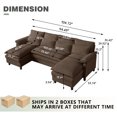 thumbnail image 6 of Pingliang Home Oversized U Shaped Couch,4 Seat Sectional Sofa with 4 Pillows,Upholstered Symmetrical Cloud Couch with Double Chaise,Wrap Around Sofa Modular sofa for Living Room Apartment Office, 6 of 10