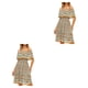 thumbnail image 2 of Minnieouse Vestido corto bohemio estampado fuera del hombro cómodo vestido de algodón vestido de verano fiesta de vacaciones accesorios de ropa, 2 of 6